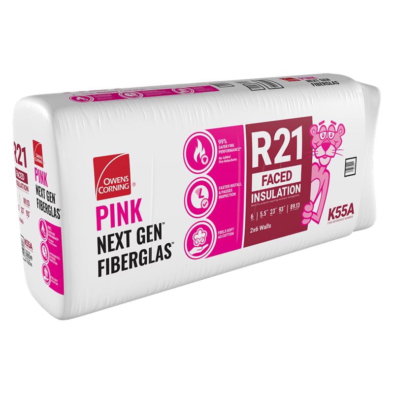 Owens Corning 23 in. W X 93 in. L X 5.5 in. 21 Kraft Faced Fiberglass Insulation Batt 89.13 sq ft
