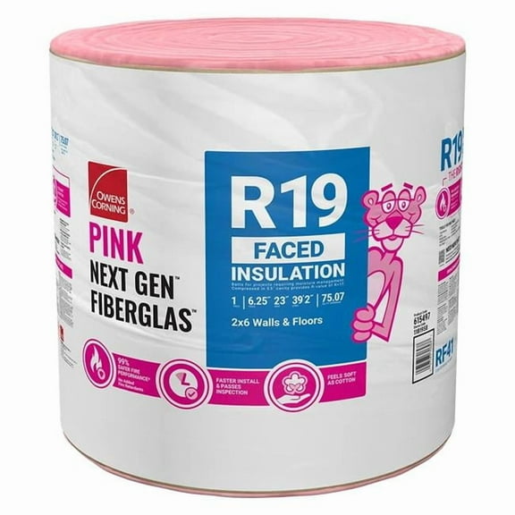 Owens Corning R-19 Faced Fiberglass Roll 23" Wide