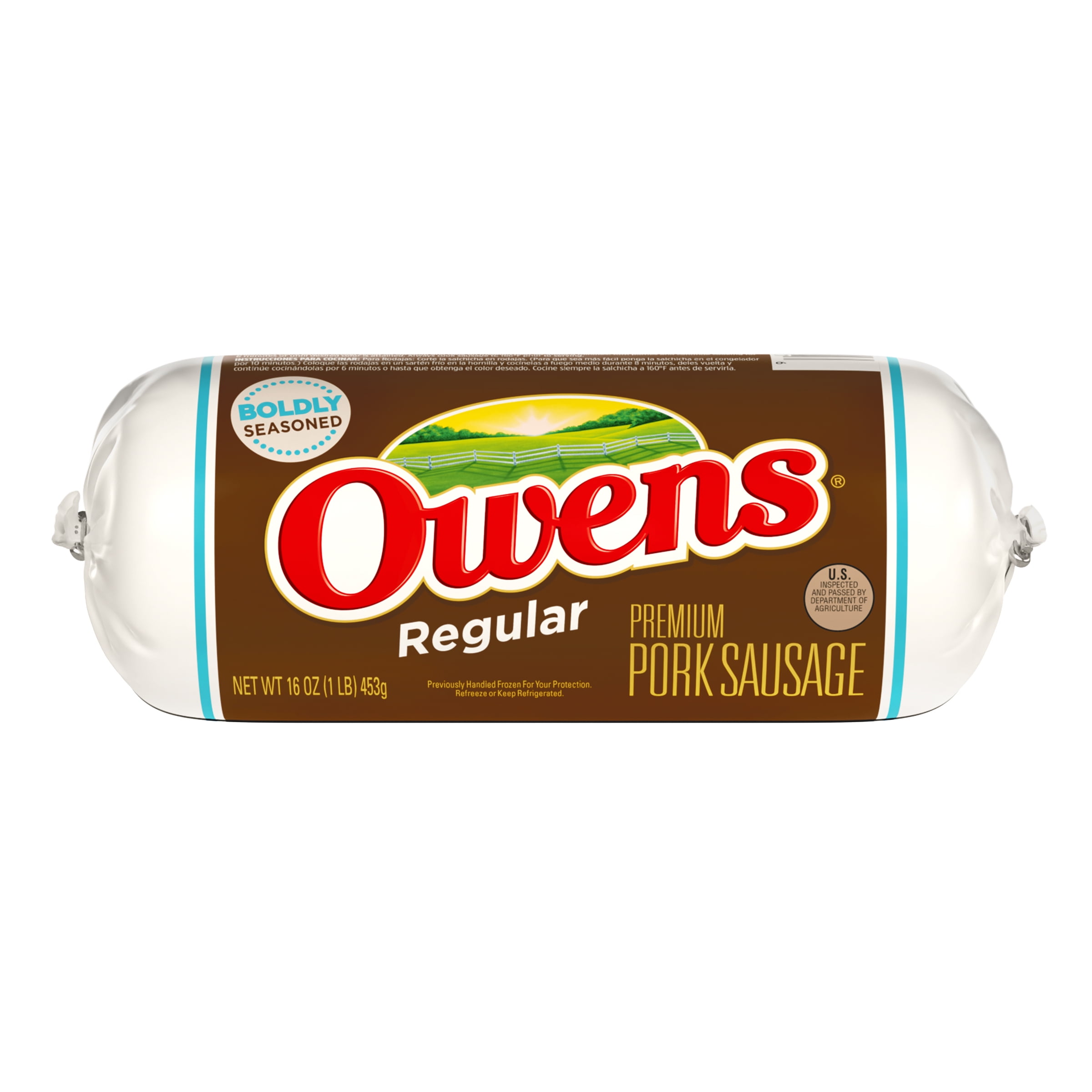 Owens Regular Premium Pork Breakfast Sausage Roll, 16 oz (Fresh Sausage ...