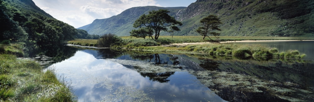 Owenveagh River Glenveagh National Park Co Donegal Ireland Reflections On A Lake Canvas Art - The Irish Image Collection Design Pics (37 x 12)