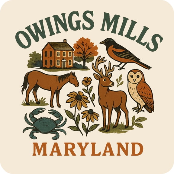 Owings Mills Maryland Keepsakes Souvenir Vinyl Sticker – Destination Travel Keepsake Collectible (3-Inches Wide)