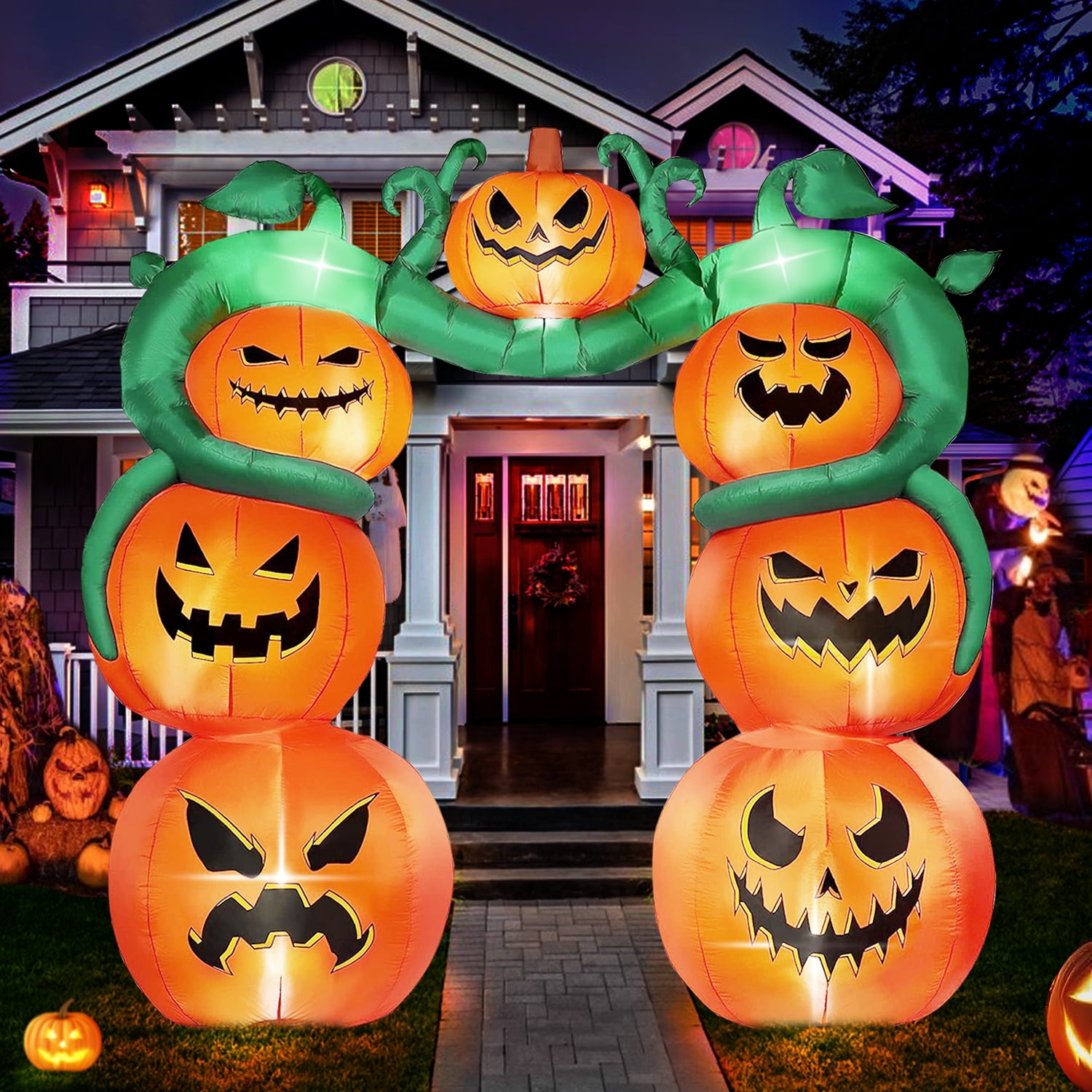 Owis 10ft Halloween Inflatables Pumpkin Archway for Outdoor, Blow up