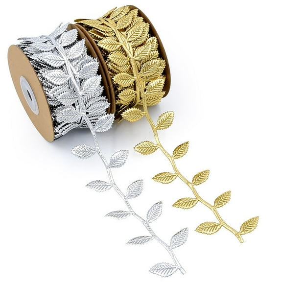 Owis 22 Yards Artificial Vines Leaf Garland Trim Ribbon for DIY Crafts, Wreath Making, Gift Wrapping, Wedding Party Decoration