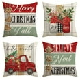 thumbnail image 1 of Owis 4 Pack Christmas Pillow Covers, 18x18 Xmas Throw Pillows Decoration Cushion Case for Couch, 1 of 9