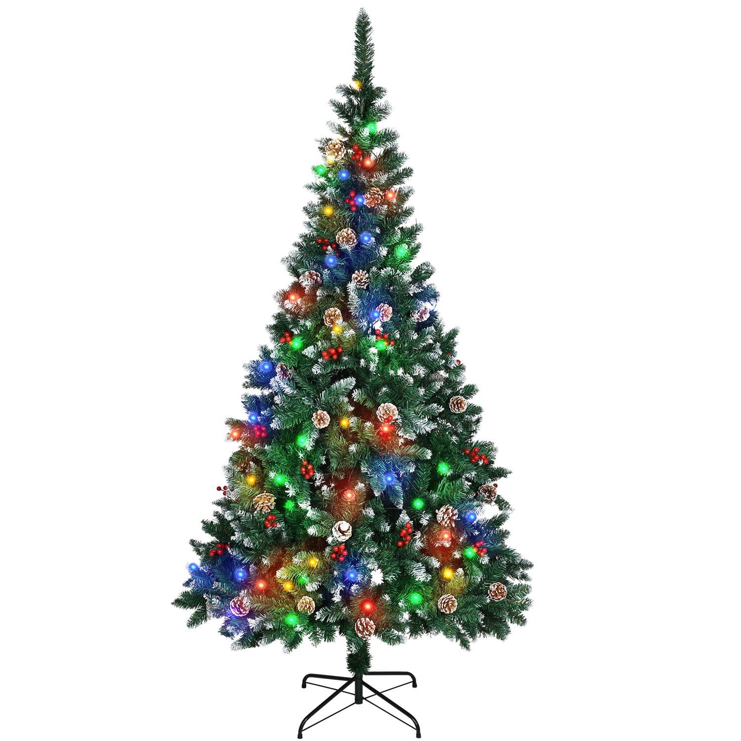 Lighted Christmas Tree with Red Berry - Large main image 1