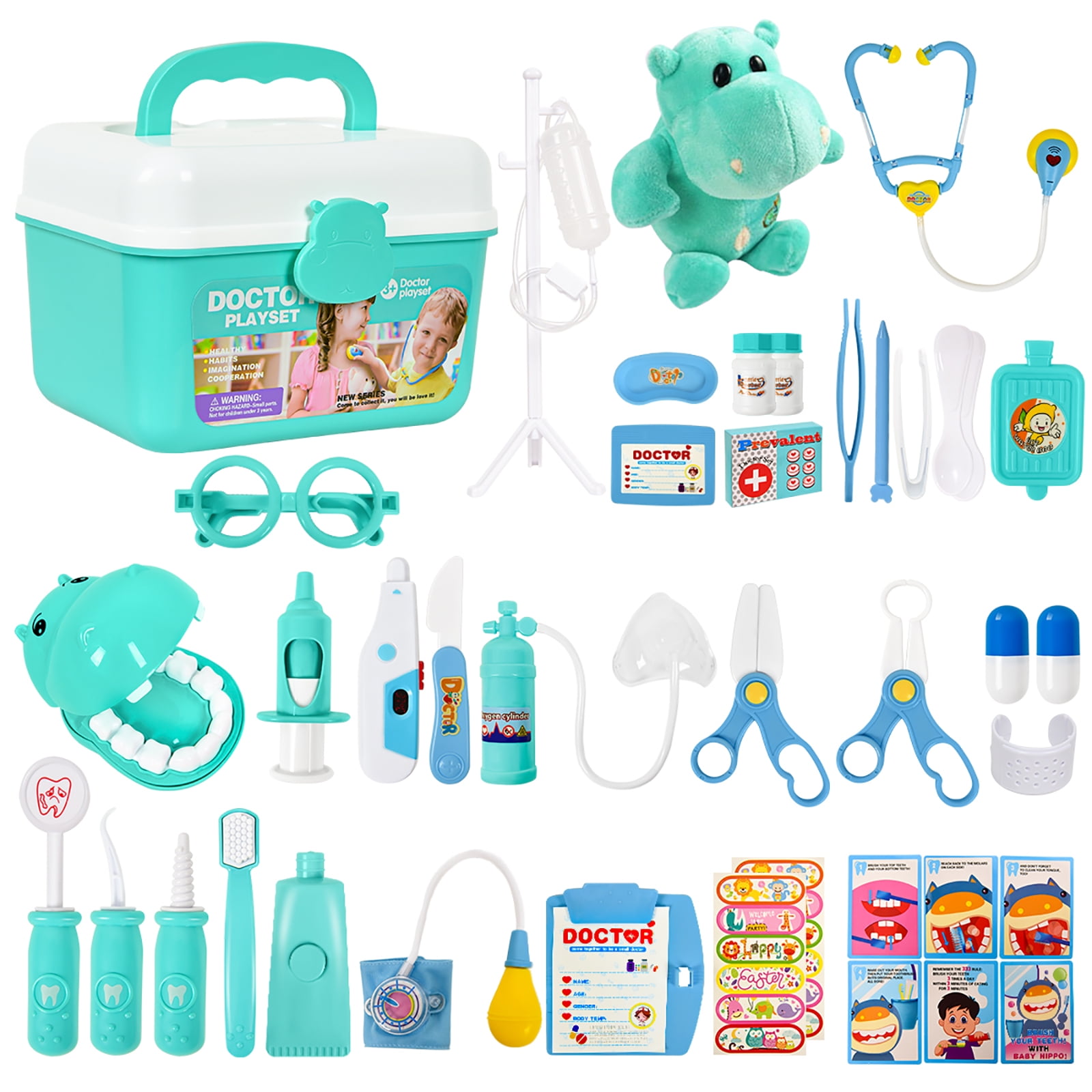 Owis Doctor Pretend Play Equipment, Dentist Kit for Kids with Gift Case