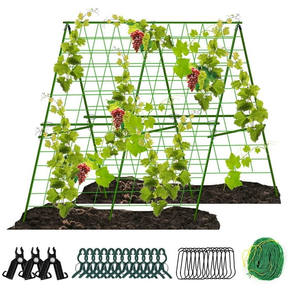 Owis Green Plastic Coated 48 x 48 Steel A-Shape Trellis