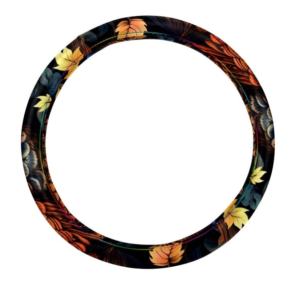 Owl 14.5 Inch Printing PVC Leather Steering Wheel Cover Car Wheel Covers Auto Accessories