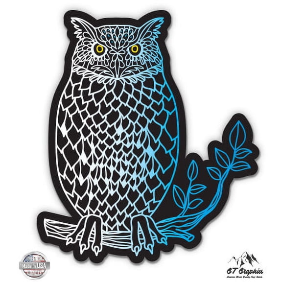 Owl - 3" Vinyl Sticker - For Car Laptop I-Pad Phone Helmet Hard Hat - Waterproof Decal