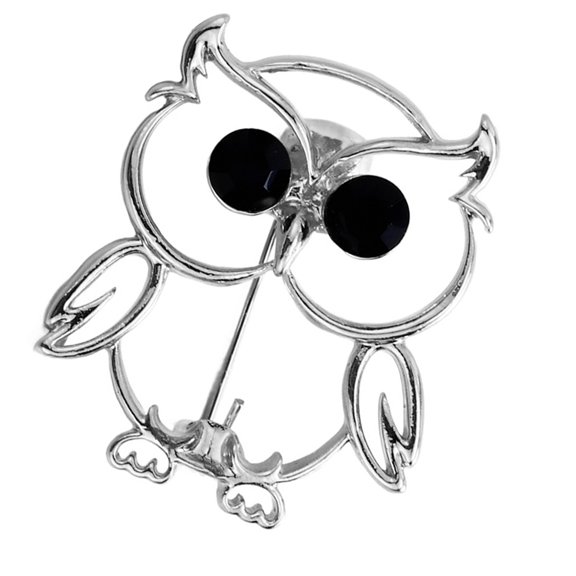 Owl Accent Brooch Zn Alloy Badge Pin Lightweight Chest Ornament For Jackets Dresses Scarves Accessories