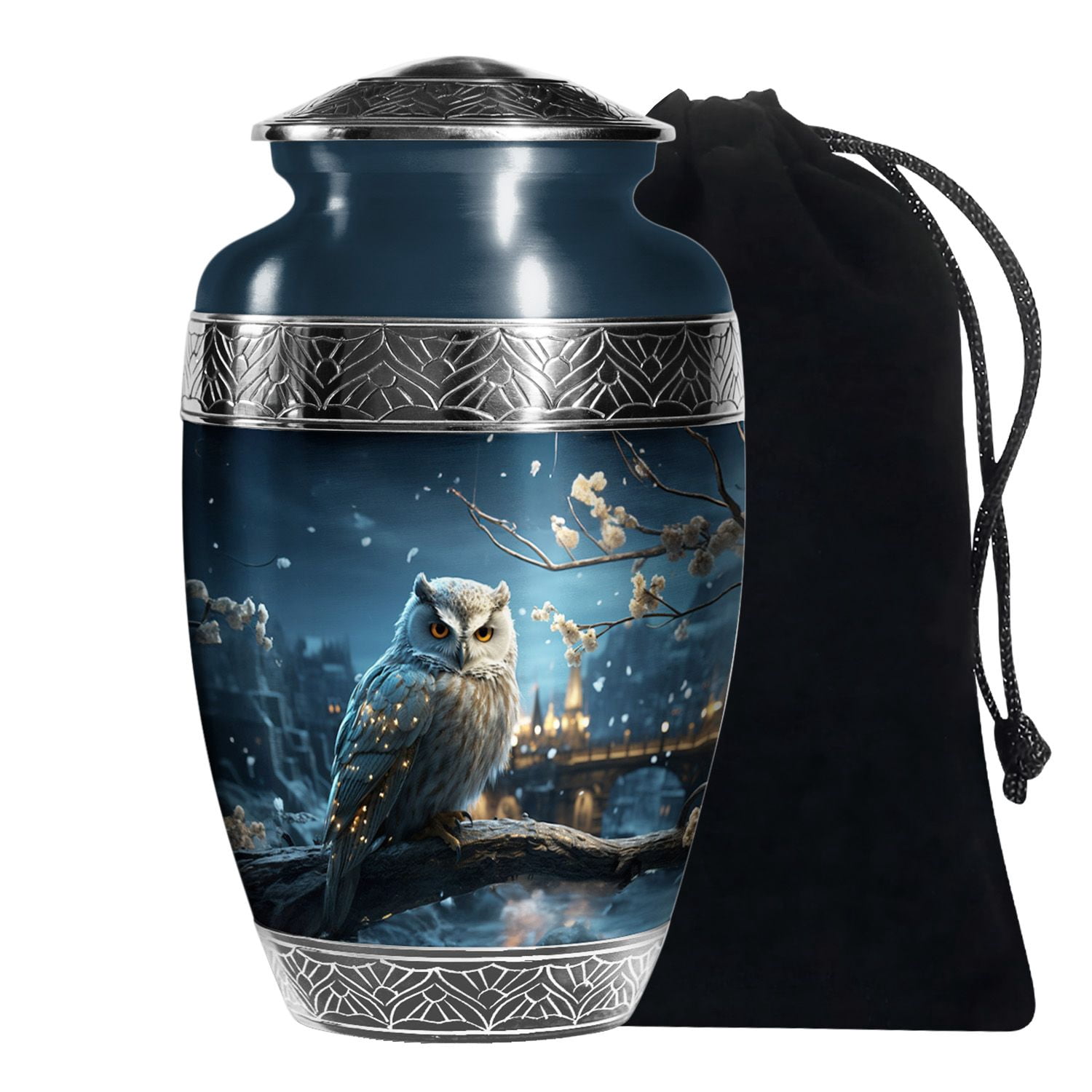 Owl Adult Urns For Human Ashes Male Dad Large Unique Urn For Female Mom 10 Inch
