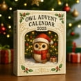thumbnail image 1 of Owl Advent Calendar 2025, 24 Days Christmas Countdown Calendar for Adults, Christmas Gift Box, Seasonal Acrylic Flat Tree Hanging Decorations, 1 of 5