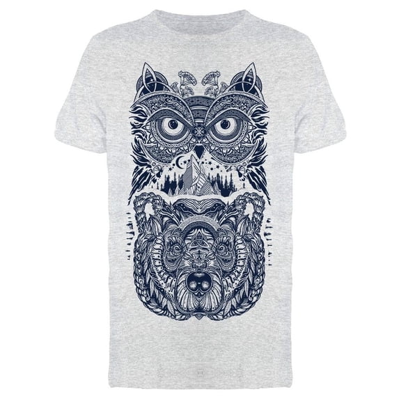 Owl And Tribal Bear Tattoo Tee Men's -Image by Shutterstock