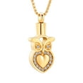 thumbnail image 1 of Owl Animal Cremation Urn Necklace for Ashes Crystal Memorial Keepsake Pendant Jewelry Cremation Necklace Jewelry with Funnel Filler Kit for Dad Mom Grandma, 1 of 5