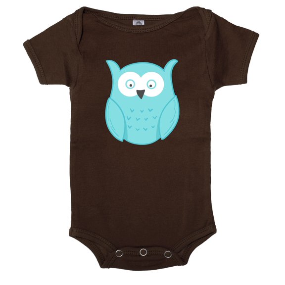 Owl Baby one-piece bodysuit, Cute Baby Romper, Infant jumpsuit - Espresso CA165BIRD S1 18-24