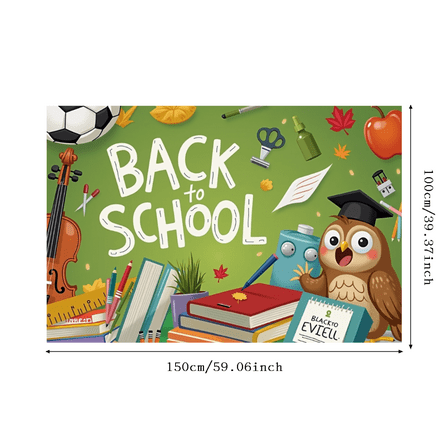 Owl Back to School Banner Classroom Supplies Educational Autumn Learning for Classroom Decor School Event Kids Room