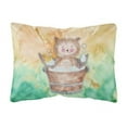 thumbnail image 1 of Owl Bathing Watercolor Canvas Fabric Decorative Pillow, 1 of 1
