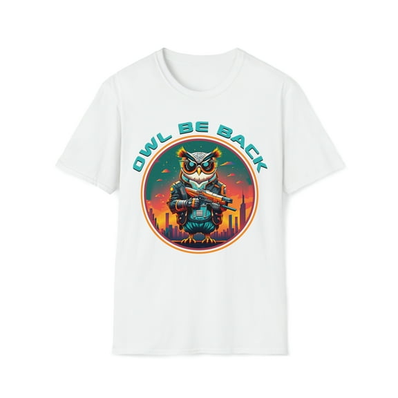 Owl Be Back Terminator Owl Unisex Softstyle T-Shirt