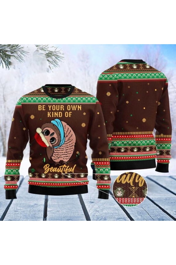 Owl Beautiful 3D Christmas Sweater, Christmas Sweater, 3D Sweater, Funny Xmas Sweaters