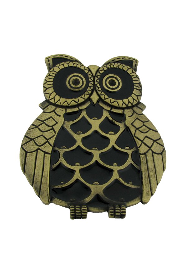 Owl Belt Buckle Animal Fashion Accessory Costume Funny Humor Metal Brass Bronze