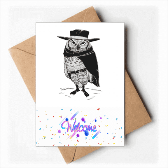 Owl Bird Personification Animal Welcome Back Greeting Cards Envelopes Blank