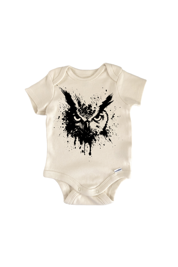 Owl Bird Splatter - Baby Bodysuit