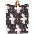 thumbnail image 1 of Owl Blanket Gifts for Owl Lovers Women Moon and Star Print Throw Blanket for Couch Sofa Bed Living Dorm Room Home Decor 50''''x60'''' Soft Cozy Flannel White Owl Birthday Decorations Owl Decor, 1 of 6