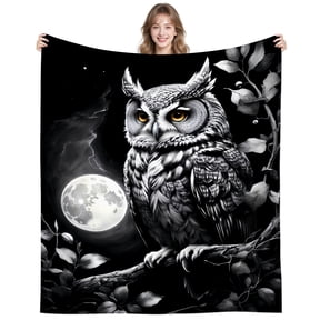 Owl Blanket Gifts for Women Owl Lovers,Soft Warm Plush Stuff Owls Themed Throw Blanket for Bed Couch Office Camping 50"x40"