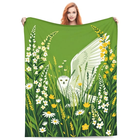 Owl Blanket Owl Decor Design Soft Warm Cozy Flannel Blanket for Bedroom Couch Living Room 50x40