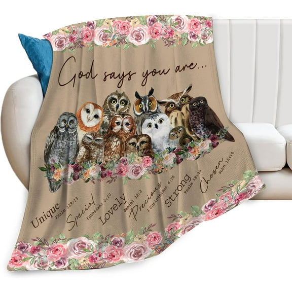 Owl Blanket Owl Gifts for Girls Women Ultra Soft Cozy Owl Fleece Throw Blanket Fuzzy Plush Bedding Blanket for Bed Kids Adults Owl