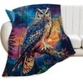 thumbnail image 1 of Owl Blanket Plush Cozy Forest Galaxy Throw Blankets for Girls Boys Women Men Flannel Fleece Ultra Soft Fuzzy Animal Party Blanket Gifts for Bed 60"X50", 1 of 1