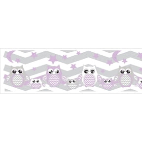 Owl Border Wall Decals Stickers/Chevron Border Nursery Decor