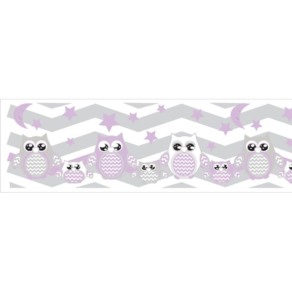 Owl Border Wall Decals Stickers/Chevron Border Nursery Decor