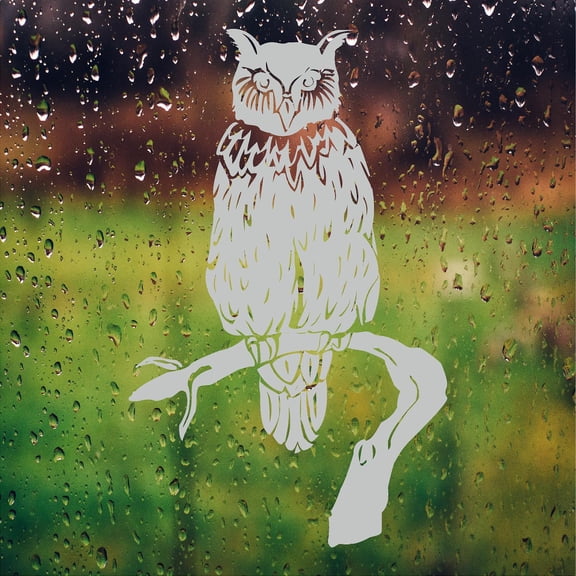 Owl Branch Etched Glass Decals Vinyl Shower Door Window