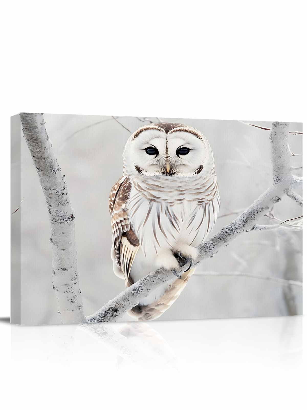 Owl On Branch Wall Art for Living Room,Canvas Picture Wall Decor for ...