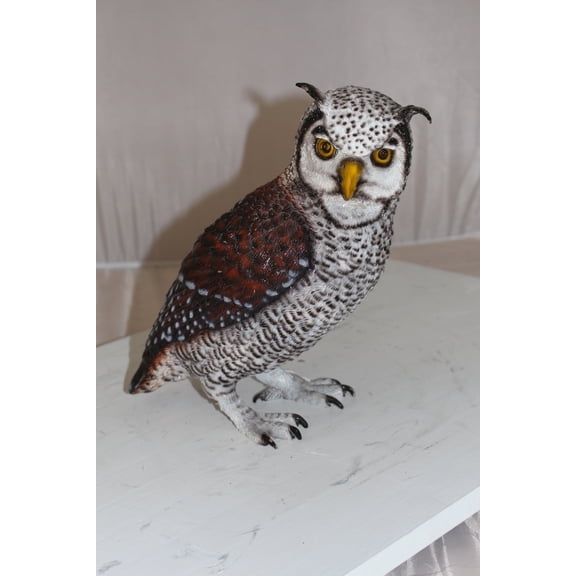 Elegant Timeless Owl Bronze Statue Modern Hand-Finished Stunning Patina Creation, Exquisite Wildlife Sculpture for Home, Office, or Garden Dcor, 12"L x 6"W x 12"H
