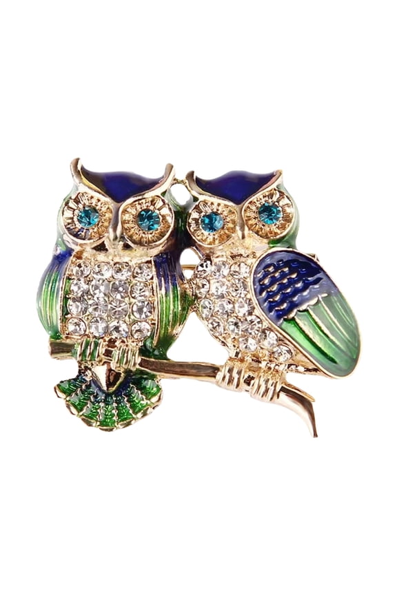 Owl Brooch With Rhinestones Elegant Sparkling Stones Pin Versatile Clothing Accessory For Daily Wear
