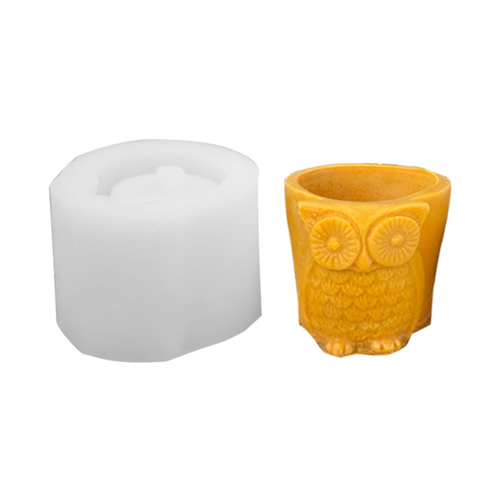 Owl Candlestick UV Crystal Epoxy Resin Mold Pen Holder Candle Holder Cement Pot Planter Silicone Mould DIY Crafts Home Decorations Casting Tool