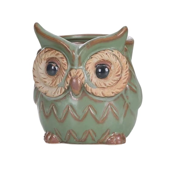 Owl Ceramic Succulent Planter Pot 3.7" Mini Animal Owls Succulents Decorative Flower Pots for Indoor Outdoor Office Garden Home Decor