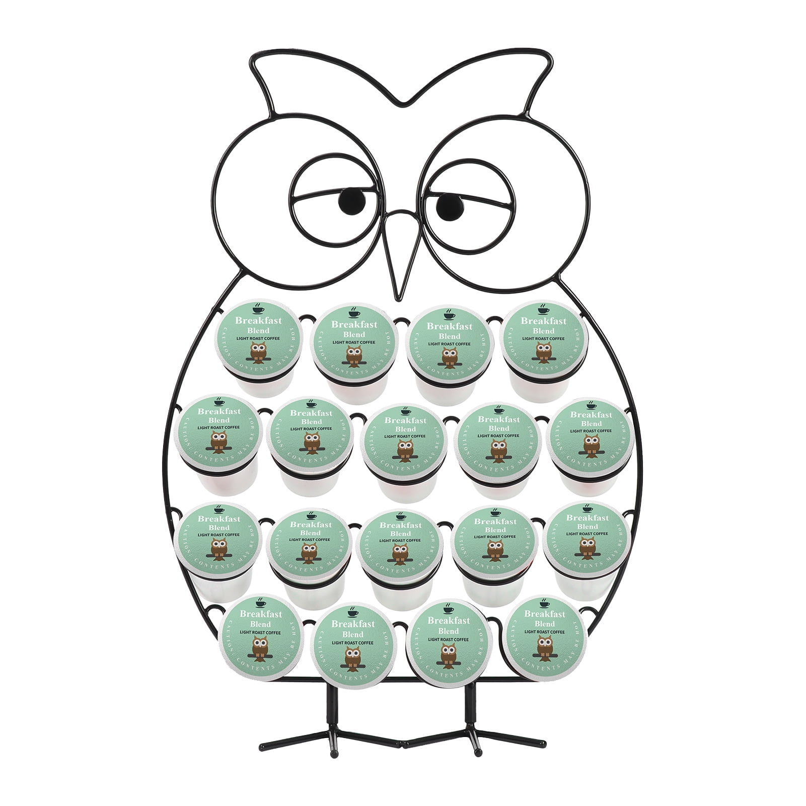 Owl Coffee Pods Holder18 Pods Capacity,K Cup Storage Rack for Counter