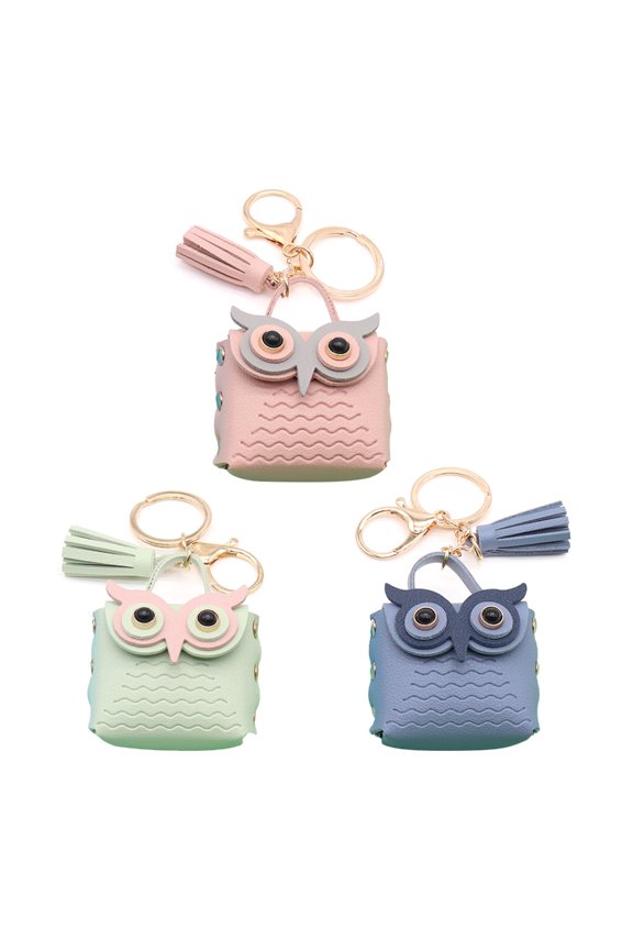 Owl Coin Purse Keychain Cute Car Holder Coin Purse Keychain Decoration Accessories for Girl Birthday Gift