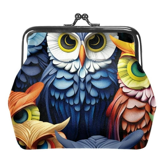 Owl Coin Purse, Kiss Lock Coin Purse, Large Capacity Coin Pouch, Change Purse Cute Car Coin Holder for Women