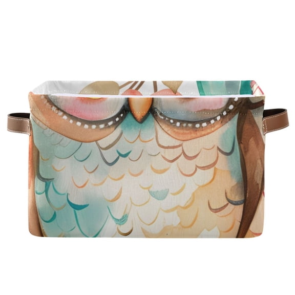 Owl Couple Flowers Storage Bins Baskets With Handles Storage Box Clothes Organizer Organization Toys