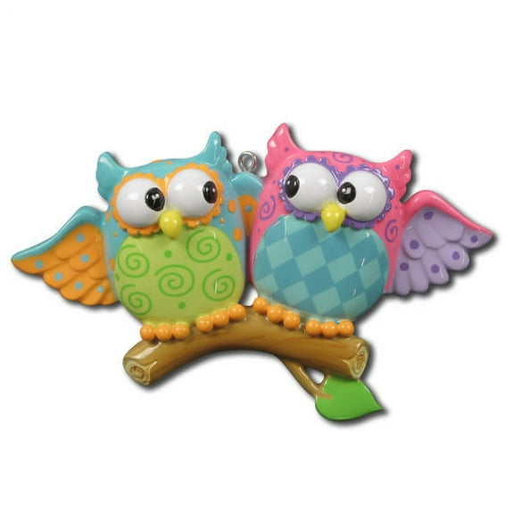 Owl Couple Personalized Christmas Ornament DO-IT-YOURSELF