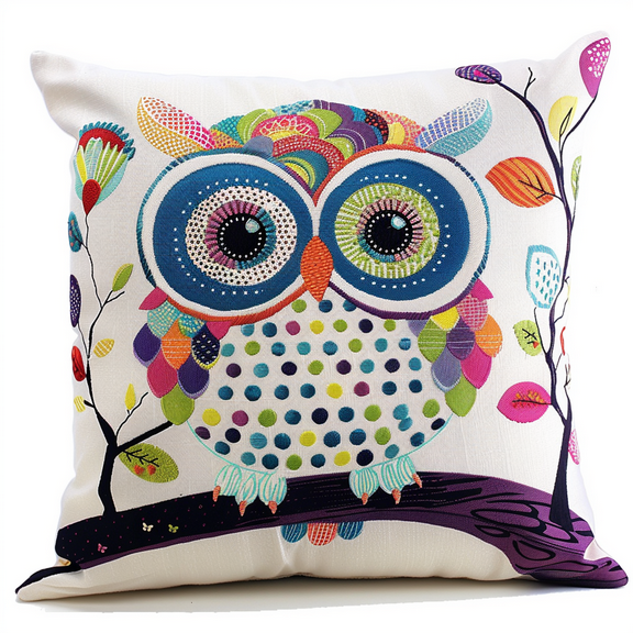 Owl Cross Stitch Pillow Kit , 45X45cm , Cross Stitch Kits for Adults (11ct)