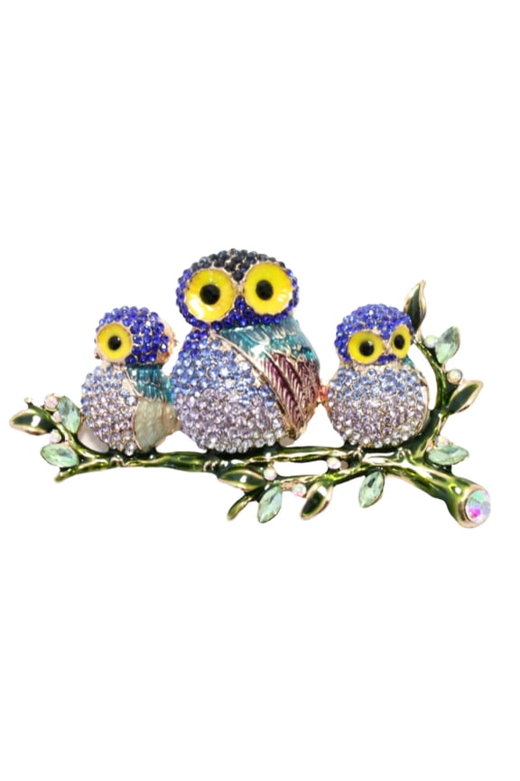 Owl Crystal Brooch