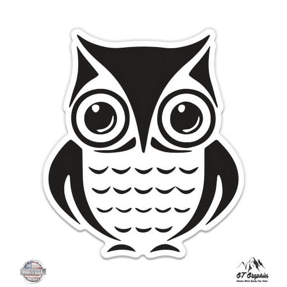 Owl Cute Black - 12" Vinyl Sticker Waterproof Decal
