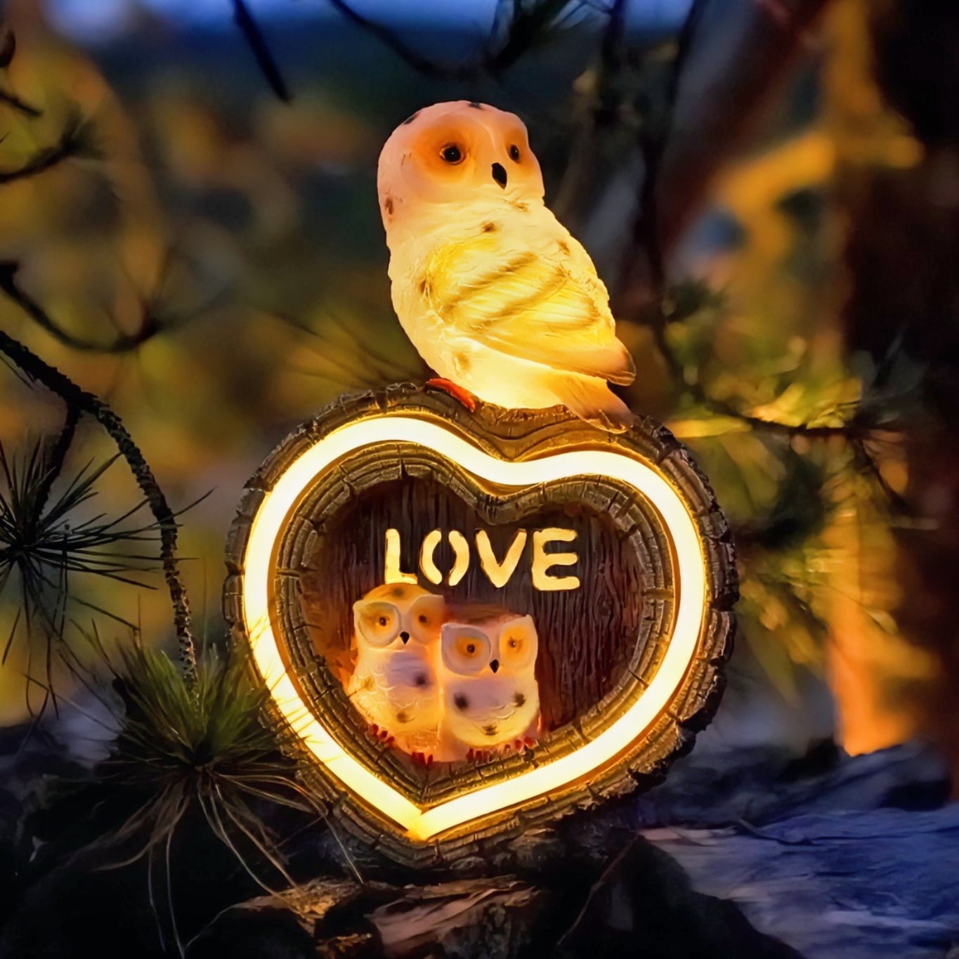 Owl Decor Garden Statues Love Outdoor Decorations for Yard Solar Figurine  Lights for Outside Unique Christmas Birthday Thanksgiving Housewarming  Gifts ..., image size:1365x1365