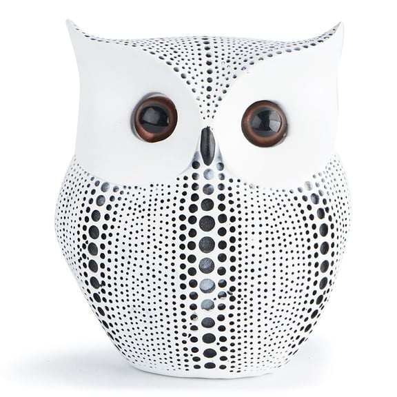 Owl Decor Statue Sculpture for Home, Office, Bookshelf,TV Stand Decoration Resin Animal Sculpture Minimalist Style Crafts Gift for Friend or Family, Animal Lovers (White)