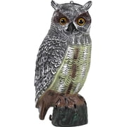 Owl Decoy to Scare Birds Away Plastic Owl Statue 16.5" Tall Pigeon & Bird Deterrents for Outside